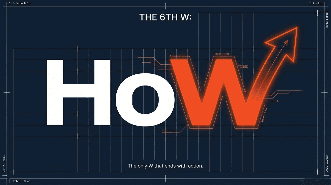 The 6th W: HoW — the only one that ends with action.