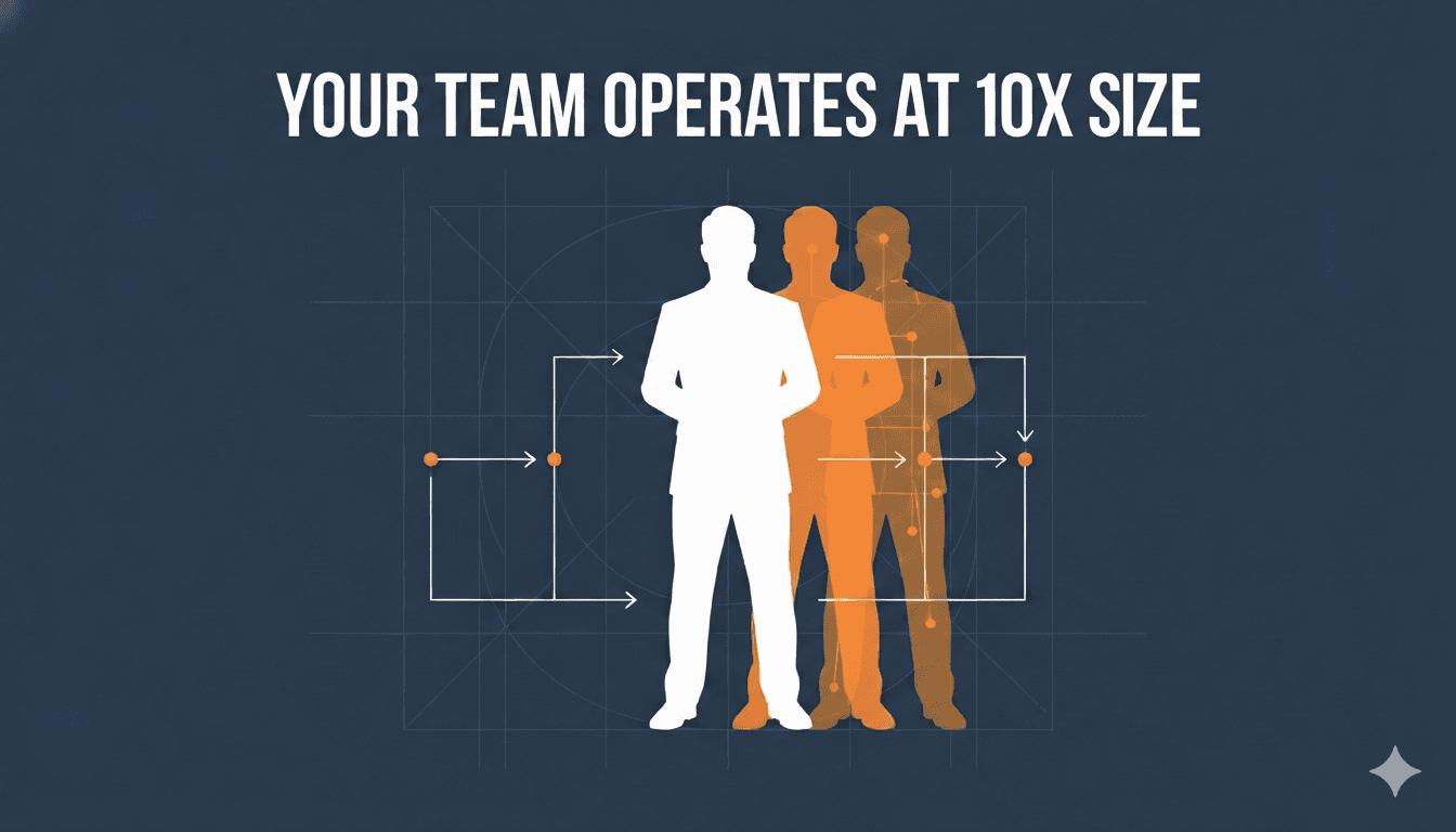 Your team operates at 10X size — personal AI programs handle the grunt work so your customer feels the difference.