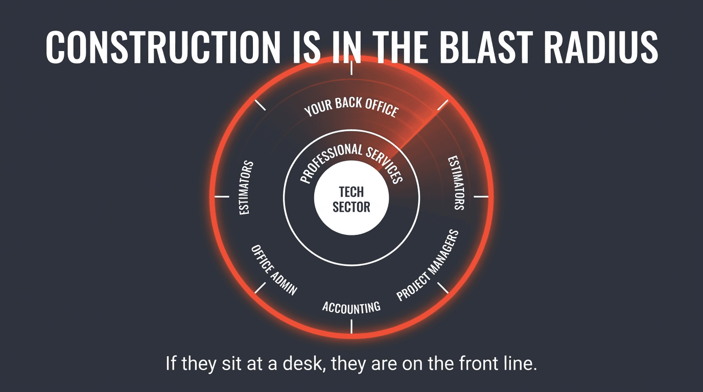 Construction is in the blast radius — if they sit at a desk, they are on the front line.